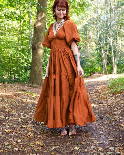 Tara Jurk Lang Warm oranje