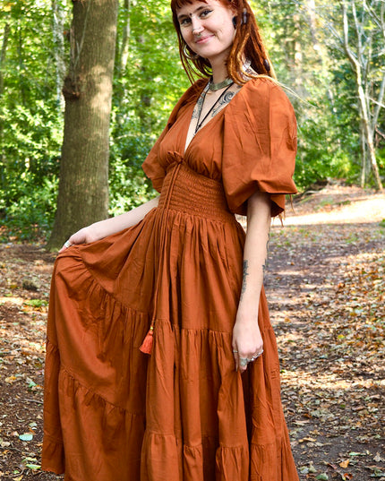 Tara Jurk Lang Warm oranje