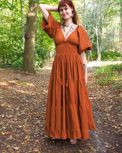 Tara Jurk Lang Warm oranje