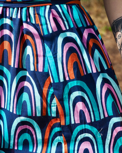 Grace Jurk Print Regenboog Blauw