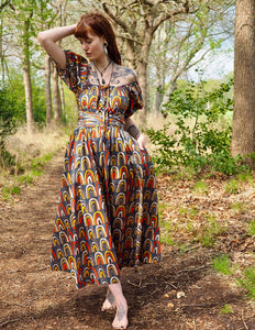 Grace Jurk Print Regenboog Grijs