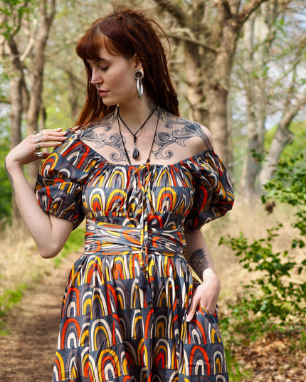 Grace Jurk Print Regenboog Grijs