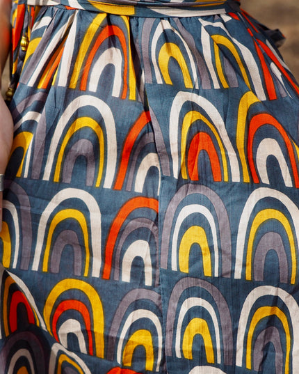 Grace Jurk Print Regenboog Grijs