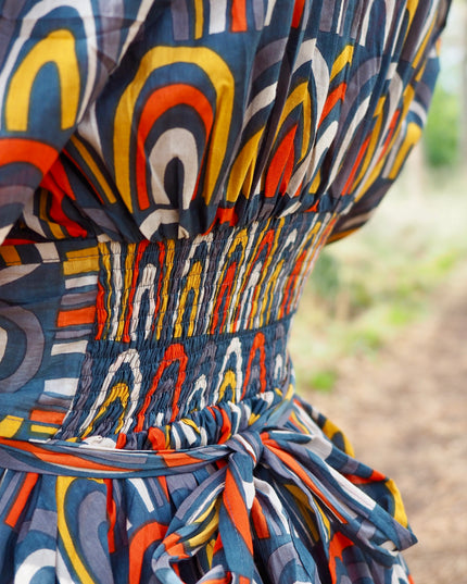 Grace Jurk Print Regenboog Grijs