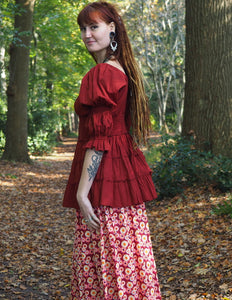 Boho Blouse Warm Red