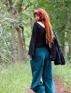 Uma Broek Rib Petrol