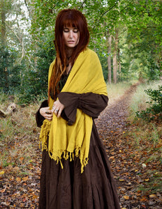 Katoenen Sjaal Okergeel