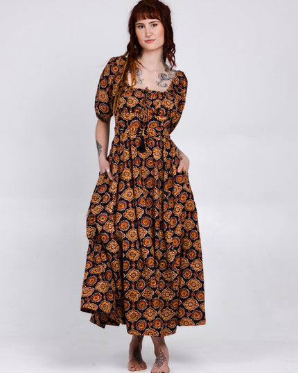 Grace Jurk Print Zwart