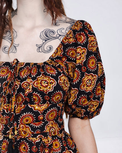 Grace Jurk Print Zwart