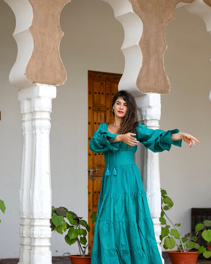 Vaiana Lange Jurk Turquoise