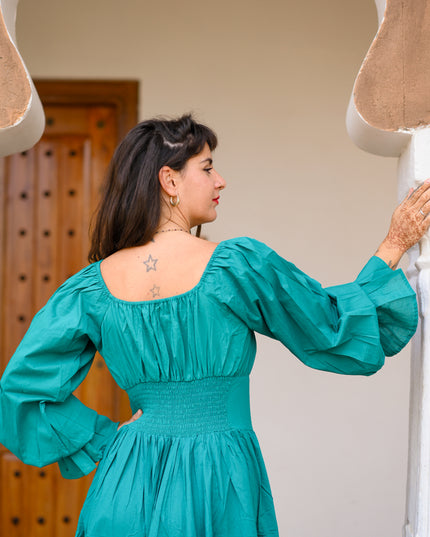 Vaiana Lange Jurk Turquoise