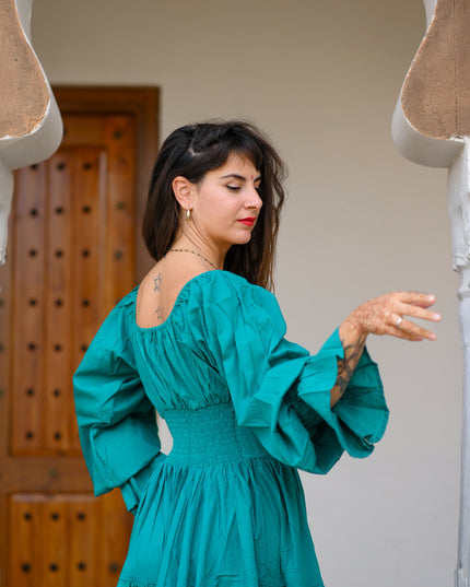 Vaiana Lange Jurk Turquoise