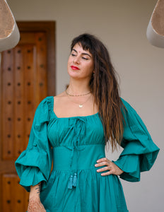 Vaiana Lange Jurk Turquoise