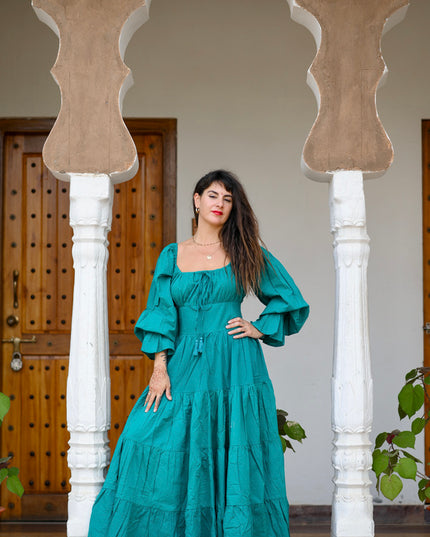 Vaiana Lange Jurk Turquoise