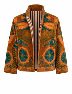 Velvet Suzani Jacket Oker