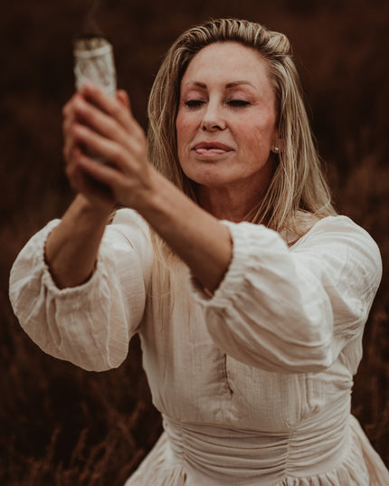 Rani Lange jurk Roomwit