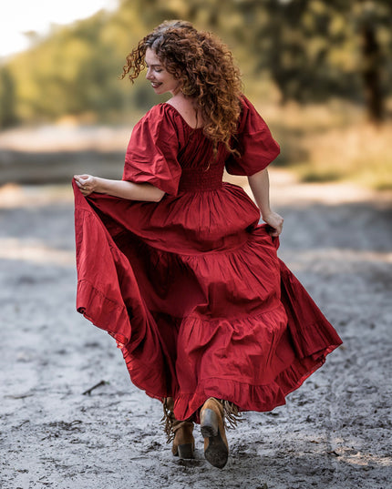 Tara Jurk Lang  Warm Rood