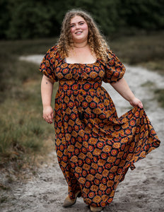 Grace Jurk Print Zwart