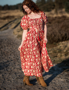 Grace Jurk Print Rood bloemen