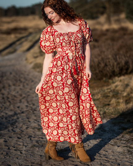 Grace Jurk Print Rood bloemen