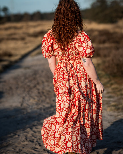 Grace Jurk Print Rood bloemen