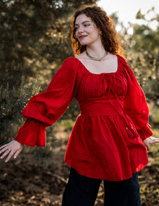 Vaiana Boho Blouse Knalrood