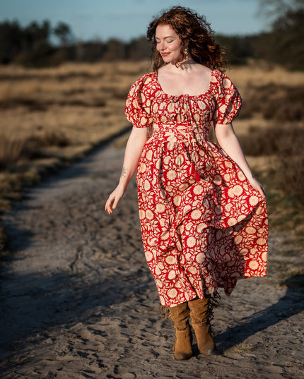 Grace Jurk Print Rood bloemen