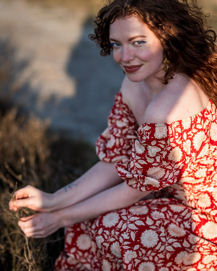 Grace Jurk Print Rood bloemen