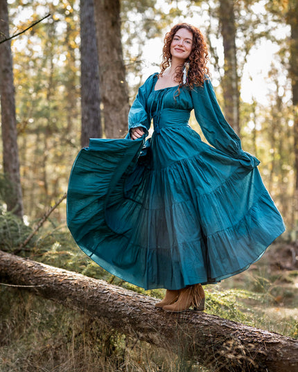 Vaiana Lange Jurk Petrol