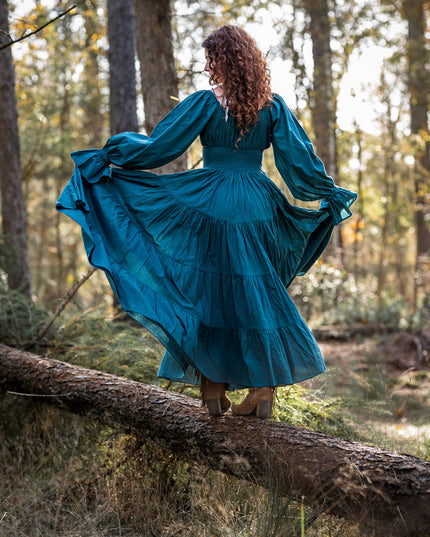 Vaiana Lange Jurk Petrol