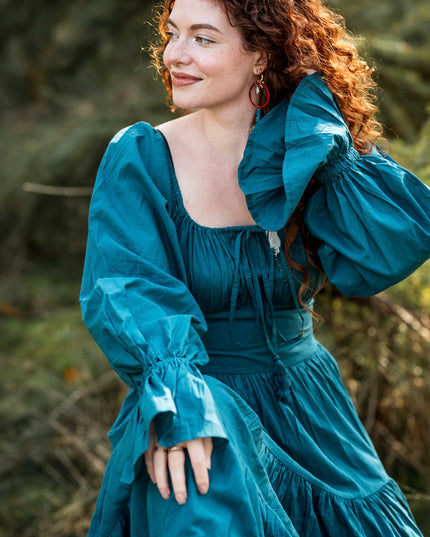 Vaiana Lange Jurk Petrol