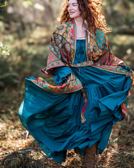 Vaiana Lange Jurk Petrol