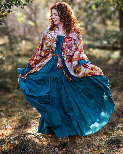 Vaiana Lange Jurk Petrol