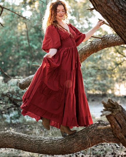 Tara Jurk Lang  Warm Rood