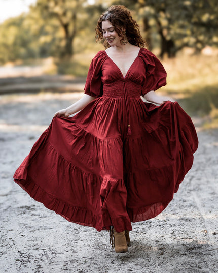 Tara Jurk Lang  Warm Rood