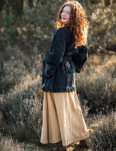 Kimono / Weste Aztekenmuster schwarz