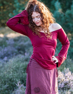 Devi Boho Top Kastanienbraun Rot