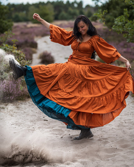 Vaiana Lange Jurk Warm Oranje