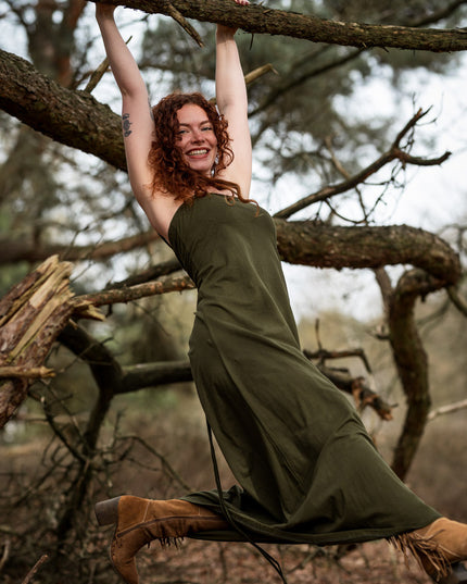 Vivien Strapless Dress Groen