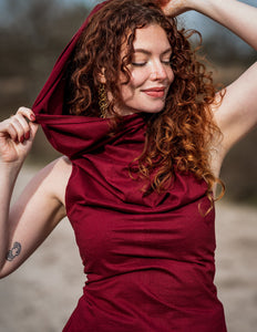 Luna Top Hoodie Marroon rood