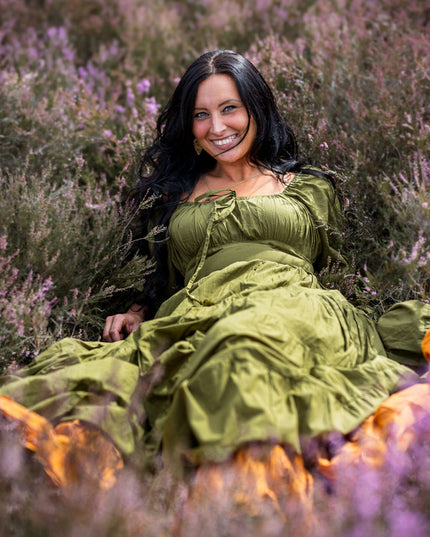 Vaiana Lange Jurk Olijfgroen