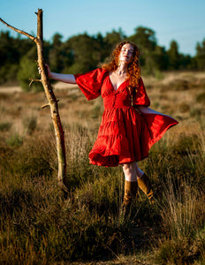 Tara Jurk Kort Knalrood