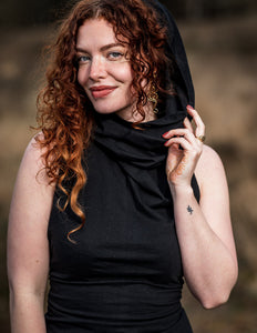Luna Top Hoodie Black