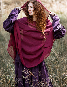 Hooded Poncho Maroon