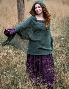 Hooded Poncho Groen