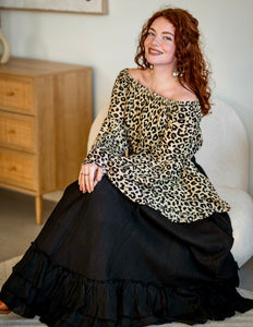 Isha Blouse Zwart Panter