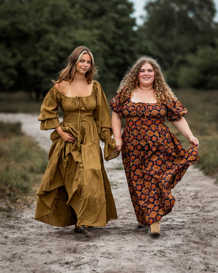 Grace Jurk Print Zwart