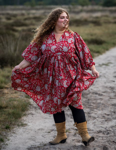 Fay Dress Handblock Red