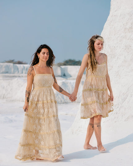 Litha Dress Lang Gebroken Wit