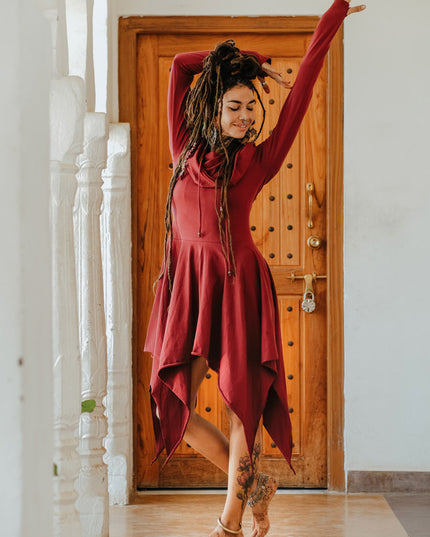 Elven Pixie Dress Marroon Rood